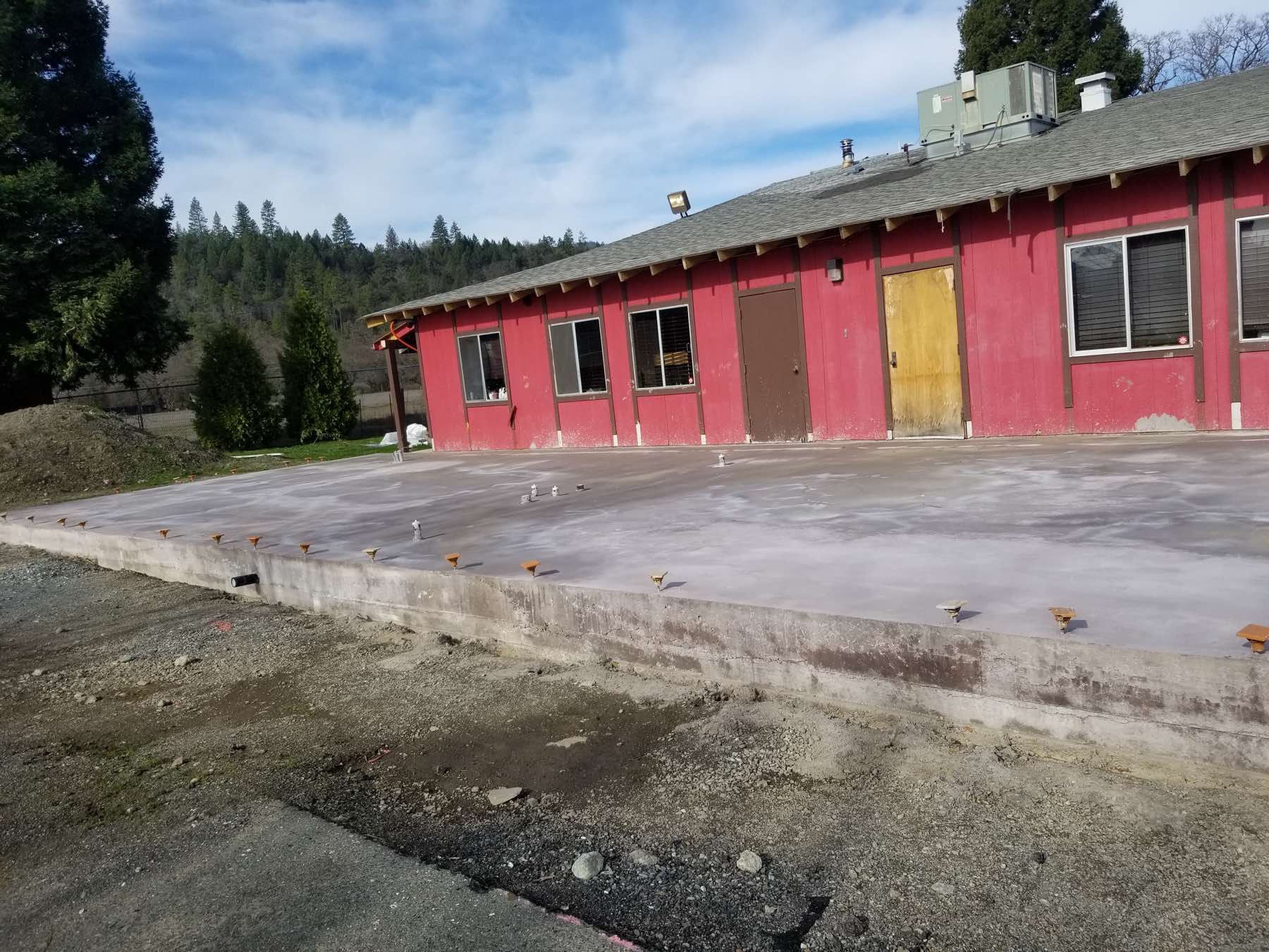 A picture of the outside of the main building